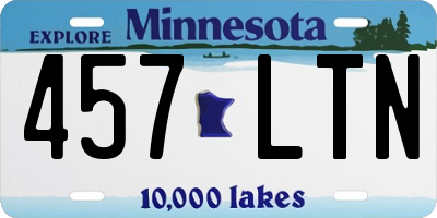 MN license plate 457LTN