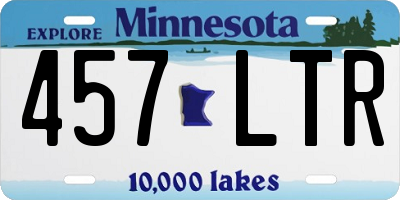 MN license plate 457LTR