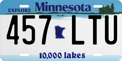 MN license plate 457LTU