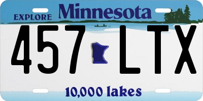 MN license plate 457LTX