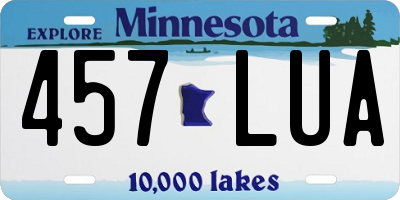 MN license plate 457LUA