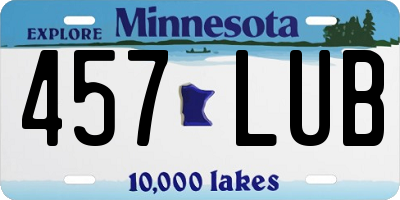 MN license plate 457LUB