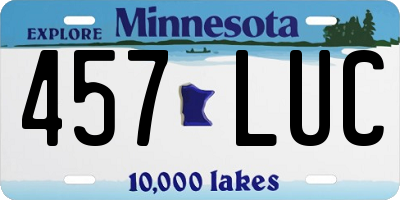 MN license plate 457LUC
