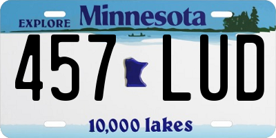 MN license plate 457LUD