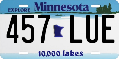 MN license plate 457LUE