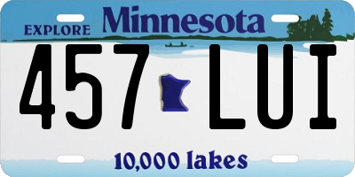 MN license plate 457LUI