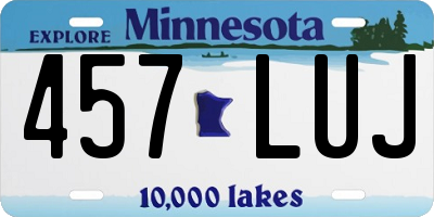 MN license plate 457LUJ
