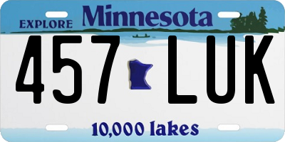 MN license plate 457LUK