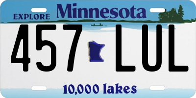 MN license plate 457LUL