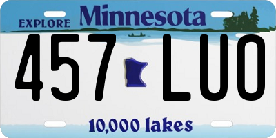 MN license plate 457LUO