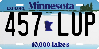 MN license plate 457LUP
