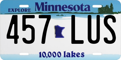 MN license plate 457LUS