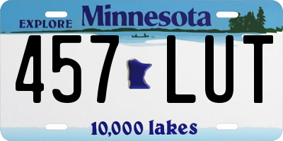 MN license plate 457LUT