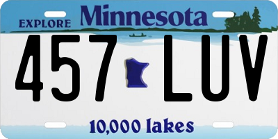 MN license plate 457LUV