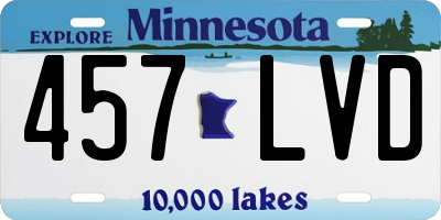 MN license plate 457LVD