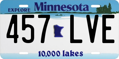 MN license plate 457LVE
