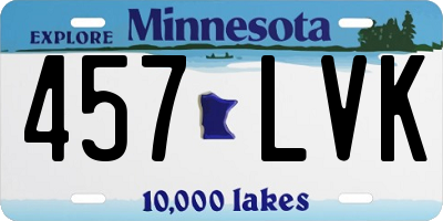 MN license plate 457LVK