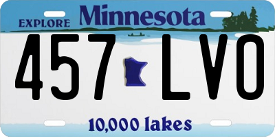 MN license plate 457LVO