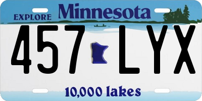 MN license plate 457LYX