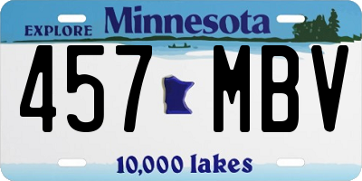 MN license plate 457MBV