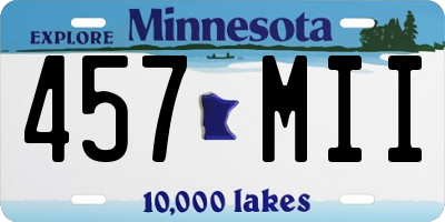 MN license plate 457MII