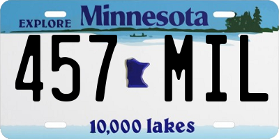 MN license plate 457MIL