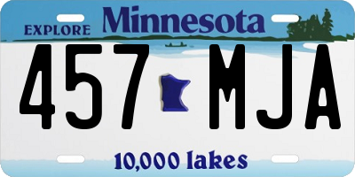 MN license plate 457MJA