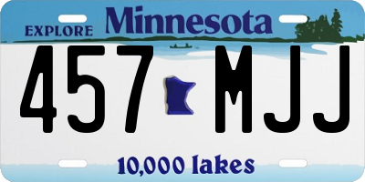 MN license plate 457MJJ