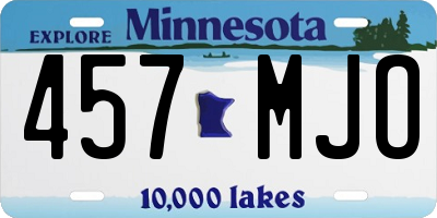 MN license plate 457MJO