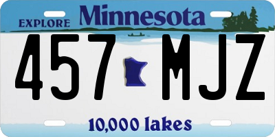 MN license plate 457MJZ