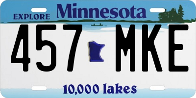 MN license plate 457MKE