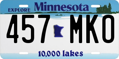 MN license plate 457MKO
