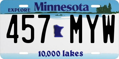 MN license plate 457MYW