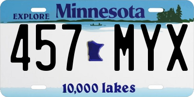 MN license plate 457MYX