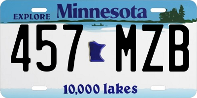 MN license plate 457MZB