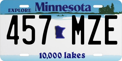 MN license plate 457MZE