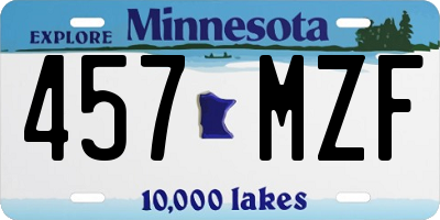 MN license plate 457MZF