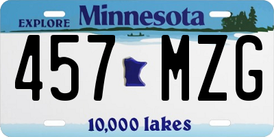 MN license plate 457MZG