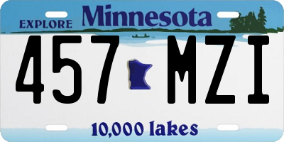 MN license plate 457MZI