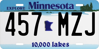 MN license plate 457MZJ