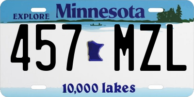 MN license plate 457MZL