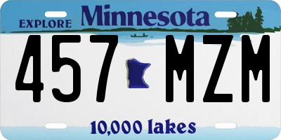 MN license plate 457MZM
