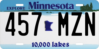 MN license plate 457MZN