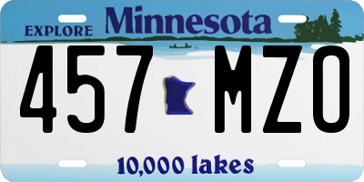MN license plate 457MZO