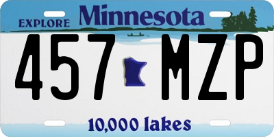 MN license plate 457MZP