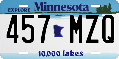 MN license plate 457MZQ