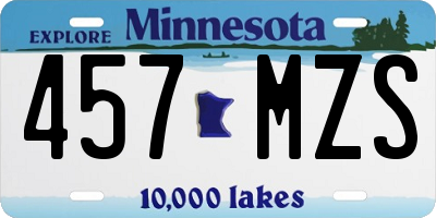 MN license plate 457MZS