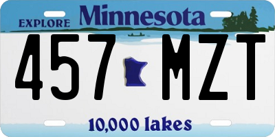MN license plate 457MZT