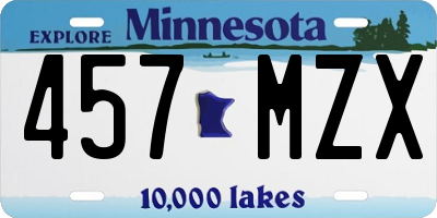 MN license plate 457MZX