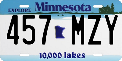MN license plate 457MZY